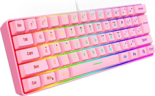 Buy 60% Wired Gaming Keyboard 61 Keys RGB Backlit Ultra-Compact Small for PC Mac – Best Price & Deal - Image 90