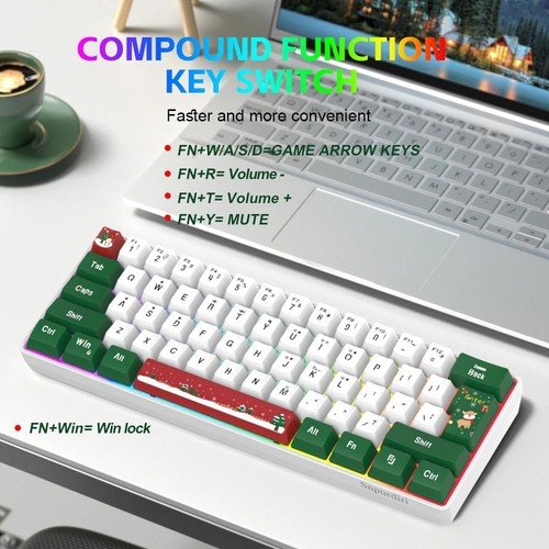 Buy 60% Wired Gaming Keyboard 61 Keys RGB Backlit Ultra-Compact Small for PC Mac – Best Price & Deal - Image 99