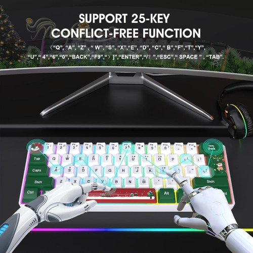 Buy 60% Wired Gaming Keyboard 61 Keys RGB Backlit Ultra-Compact Small for PC Mac – Best Price & Deal - Image 101