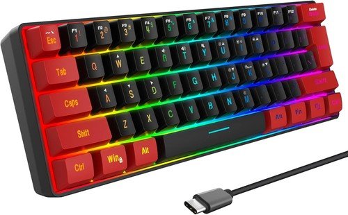 Buy 60% Wired Gaming Keyboard 61 Keys RGB Backlit Ultra-Compact Small for PC Mac – Best Price & Deal - Image 105