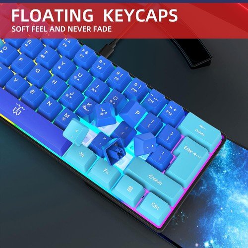 Buy 60% Wired Gaming Keyboard 61 Keys RGB Backlit Ultra-Compact Small for PC Mac – Best Price & Deal - Image 111