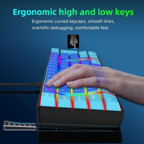 Buy 60% Wired Gaming Keyboard 61 Keys RGB Backlit Ultra-Compact Small for PC Mac – Best Price & Deal - Image 114