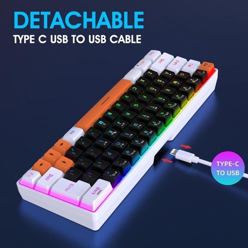 Buy 60% Wired Gaming Keyboard 61 Keys RGB Backlit Ultra-Compact Small for PC Mac – Best Price & Deal - Image 130