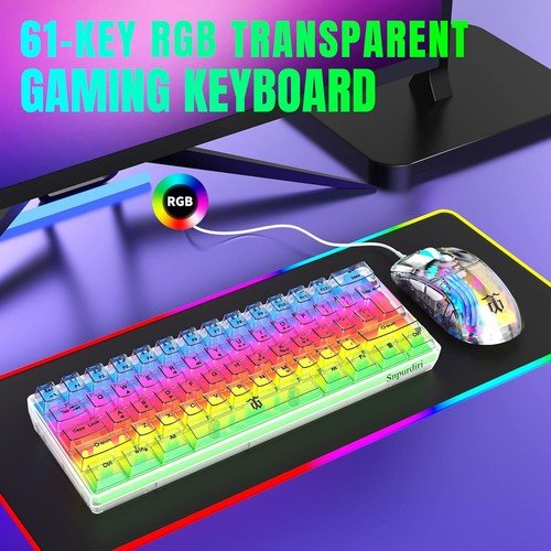 Buy 60% Wired Gaming Keyboard 61 Keys RGB Backlit Ultra-Compact Small for PC Mac – Best Price & Deal - Image 138