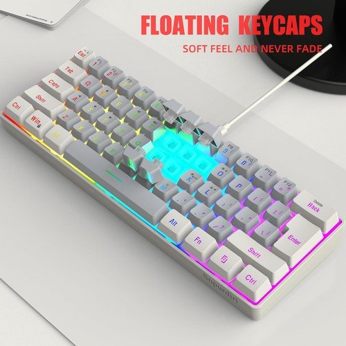 Buy 60% Wired Gaming Keyboard 61 Keys RGB Backlit Ultra-Compact Small for PC Mac – Best Price & Deal - Image 151