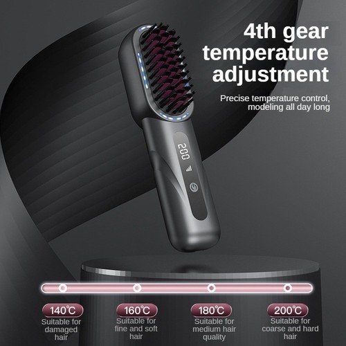 Buy Cordless Hair Straightener Brush Negative Ion Comb Hair Straightener for Women – Best Price & Deal - Image 8