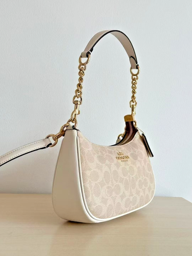 Buy Coach NWT Teri Shoulder Bag In Signature Canvas CV933 Gold/Sand/Chalk! – Best Price & Deal - Image 2