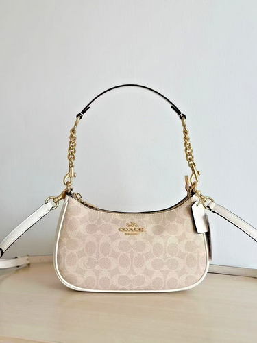 Buy Coach NWT Teri Shoulder Bag In Signature Canvas CV933 Gold/Sand/Chalk! – Best Price & Deal - Image 3