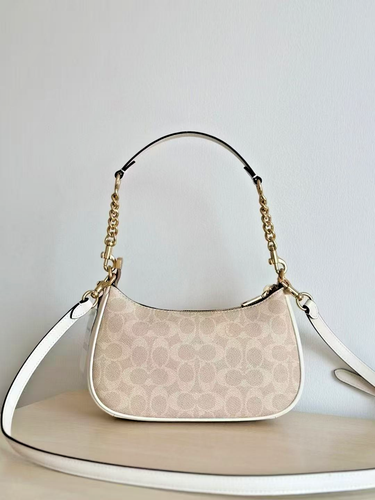 Buy Coach NWT Teri Shoulder Bag In Signature Canvas CV933 Gold/Sand/Chalk! – Best Price & Deal - Image 4