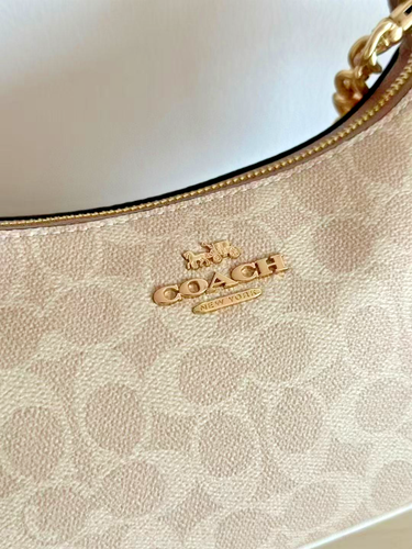 Buy Coach NWT Teri Shoulder Bag In Signature Canvas CV933 Gold/Sand/Chalk! – Best Price & Deal - Image 5