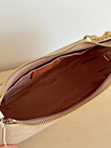 Buy Coach NWT Teri Shoulder Bag In Signature Canvas CV933 Gold/Sand/Chalk! – Best Price & Deal - Image 8