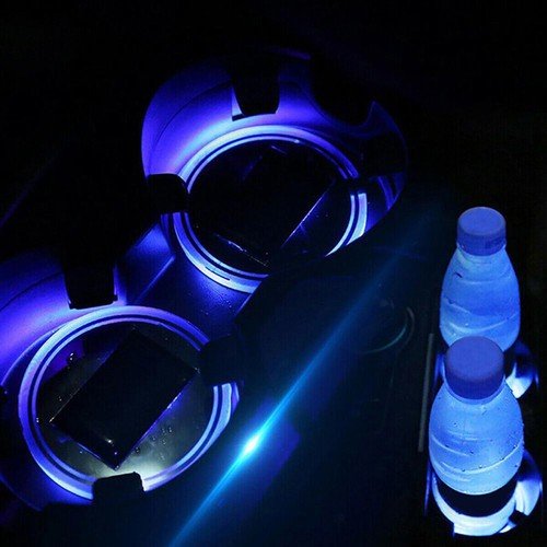 Buy 2pcs LED Solar Cup Pad Car Light Cover Interior Decoration Car Light Accessories – Best Price & Deal - Image 7