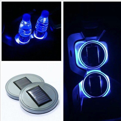 Buy 2pcs LED Solar Cup Pad Car Light Cover Interior Decoration Car Light Accessories – Best Price & Deal - Image 15