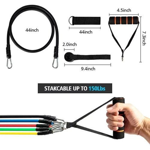 Buy 12 PCS Resistance Band Set Yoga Pilates Abs Exercise Fitness Tube Workout Bands – Best Price & Deal - Image 2