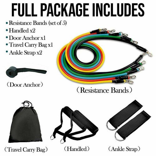 Buy 12 PCS Resistance Band Set Yoga Pilates Abs Exercise Fitness Tube Workout Bands – Best Price & Deal - Image 15