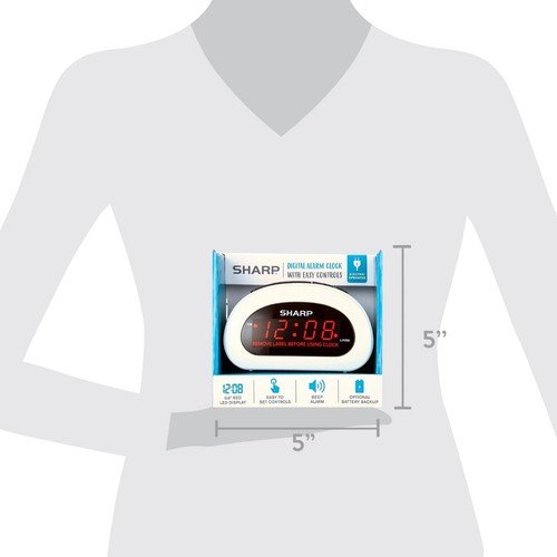 Buy Digital Sharp Alarm Clock, Cosmic Silver, Easy to Set Controls, Red LED Display – Best Price & Deal - Image 8