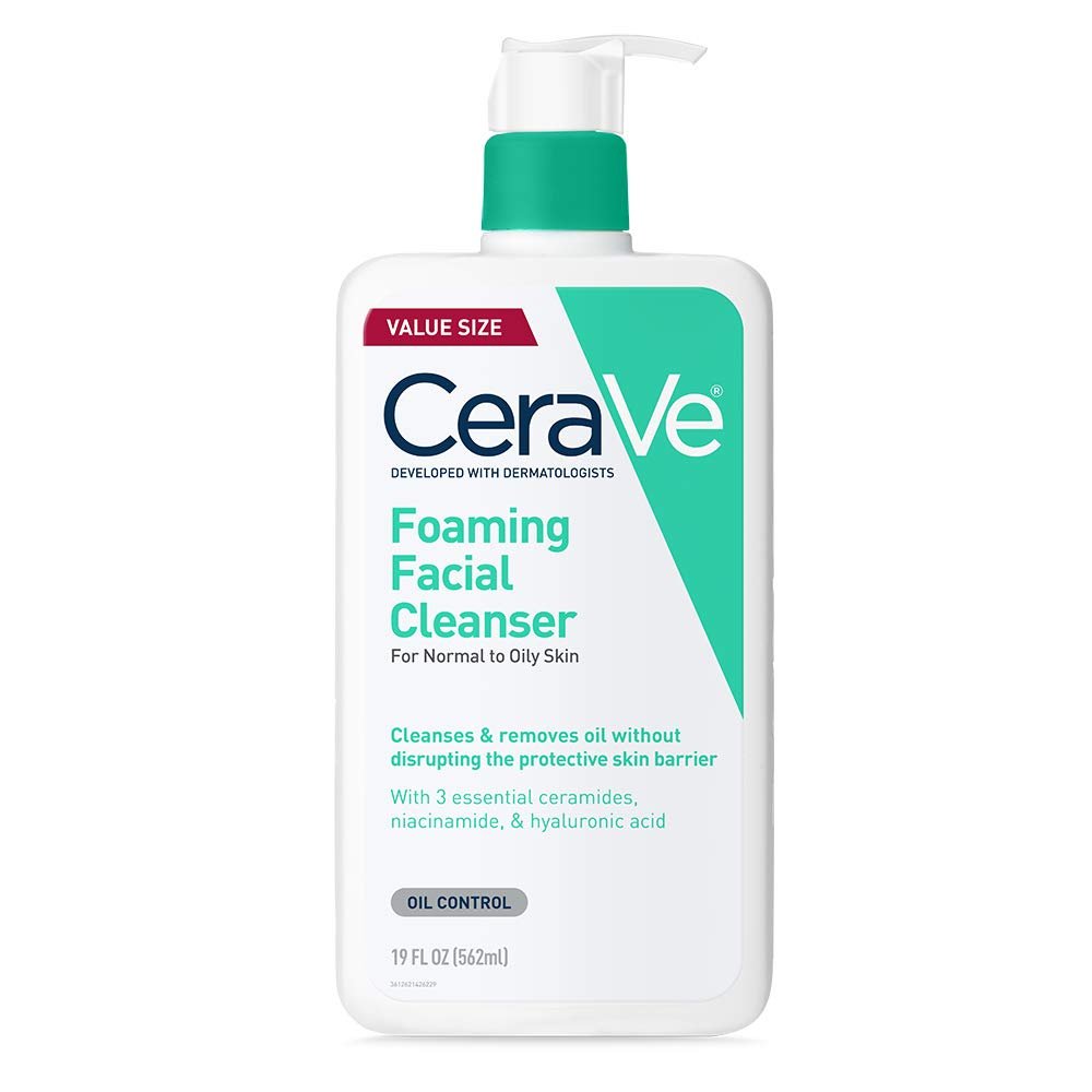 CeraVe Foaming Facial Cleanser, Daily Face Wash for Oily Skin, Hyaluronic Acid + Ceramides + Niacinamide, Fragrance Free & Paraben Free, Non-Drying Oil Control Face Wash, 19 Fluid Ounce - Image 2