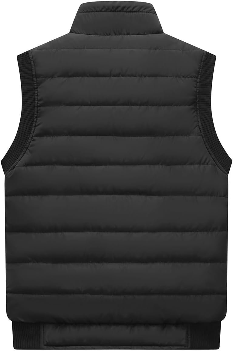 Msmsse Men's Outerwear Vests Winter Quilted Padded Vest Gilet Stand Collar Warm Puffer Vest - Image 6