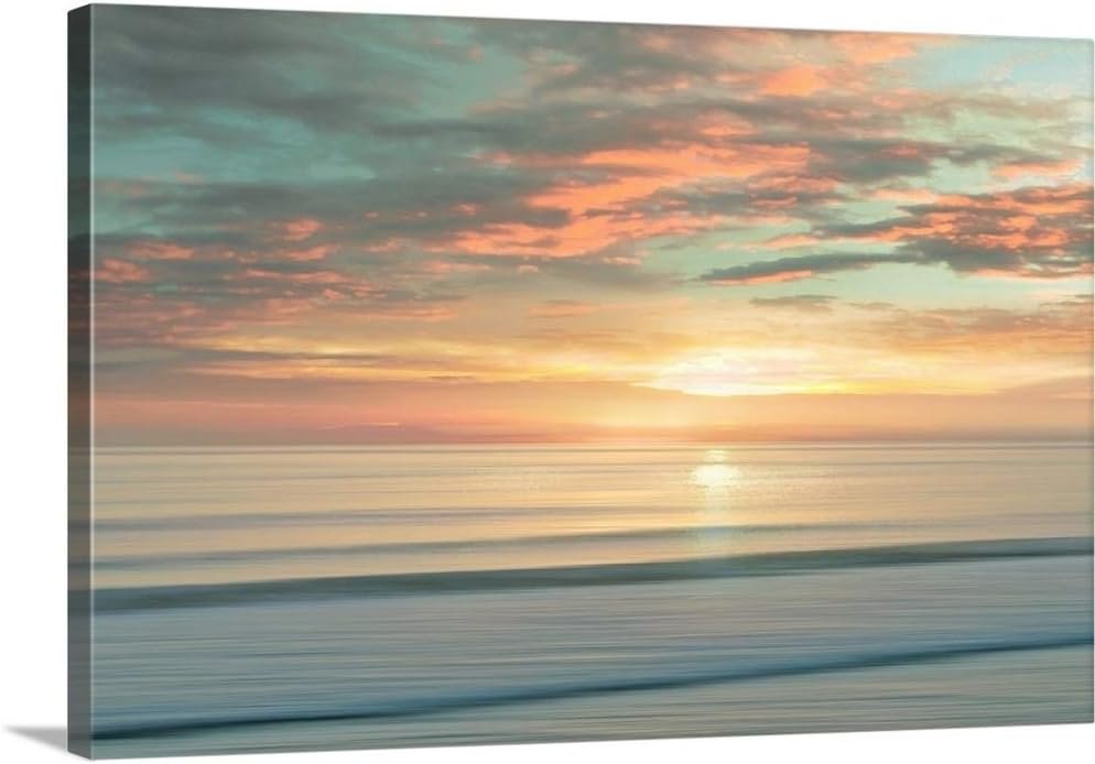 CANVAS ON DEMAND Beach Sunrise Canvas Wall Art Print by Alex Hanson, Contemporary, Home Decor, Ocean Artwork,18" x12in - Image 2
