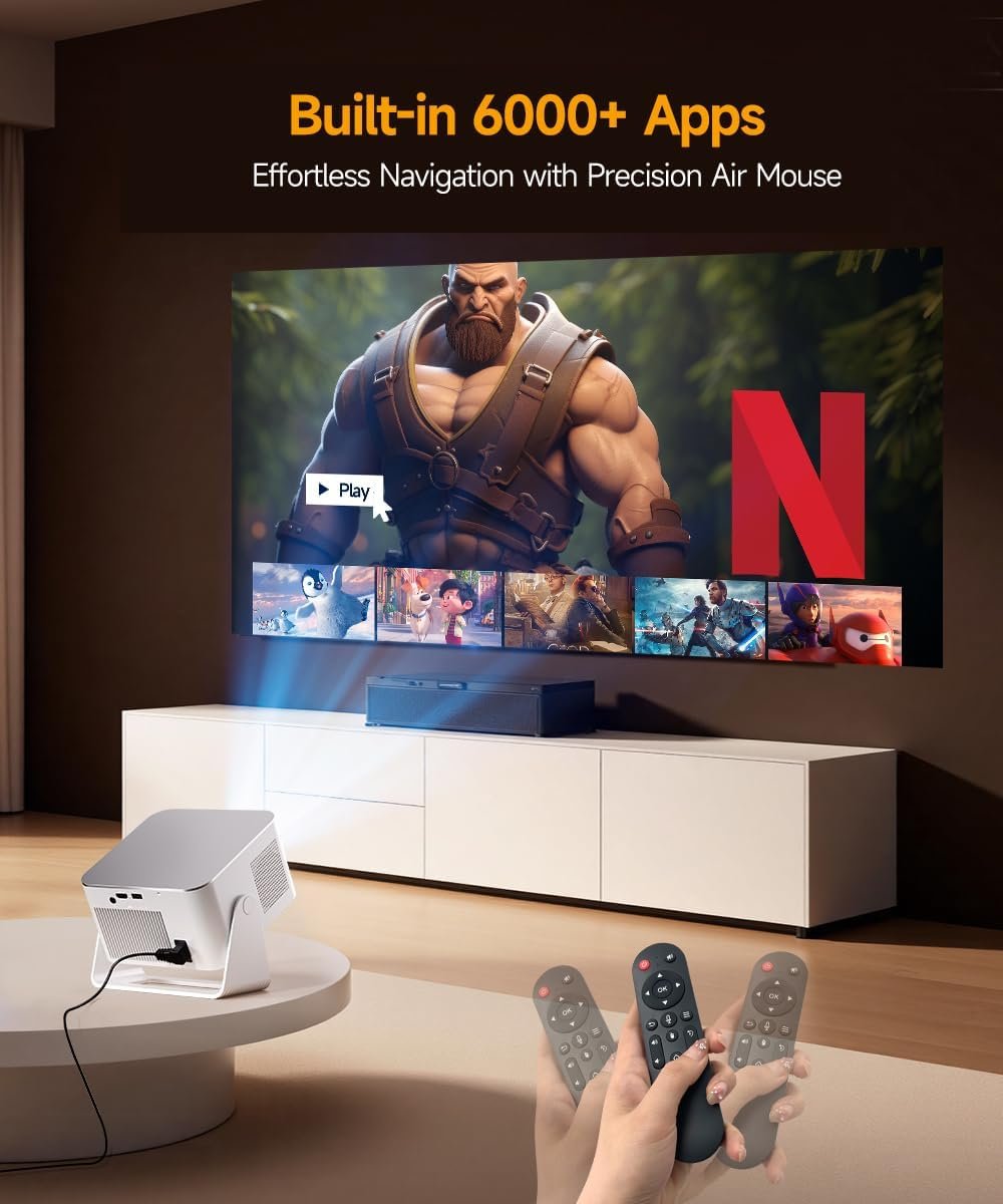 Smart Projector with 4K 8K Support, Mini Projector with Wifi6 and Bluetooth5.4, 600 ANSI, Auto Focus & Obstacle Avoidance 1080P Portable Movie Proyector for Home Outdoor, Magcubic HY350Max - Image 5