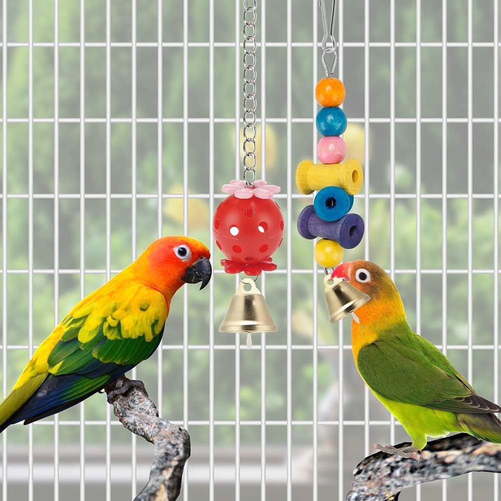 Swing Hanging Standing Chewing Toy Hammock Climbing Ladder, Cage Colorful Toys Suitable for Budgerigar, Parakeet, Conure, Cockatiel, Mynah, Love Birds, Finches - Image 5