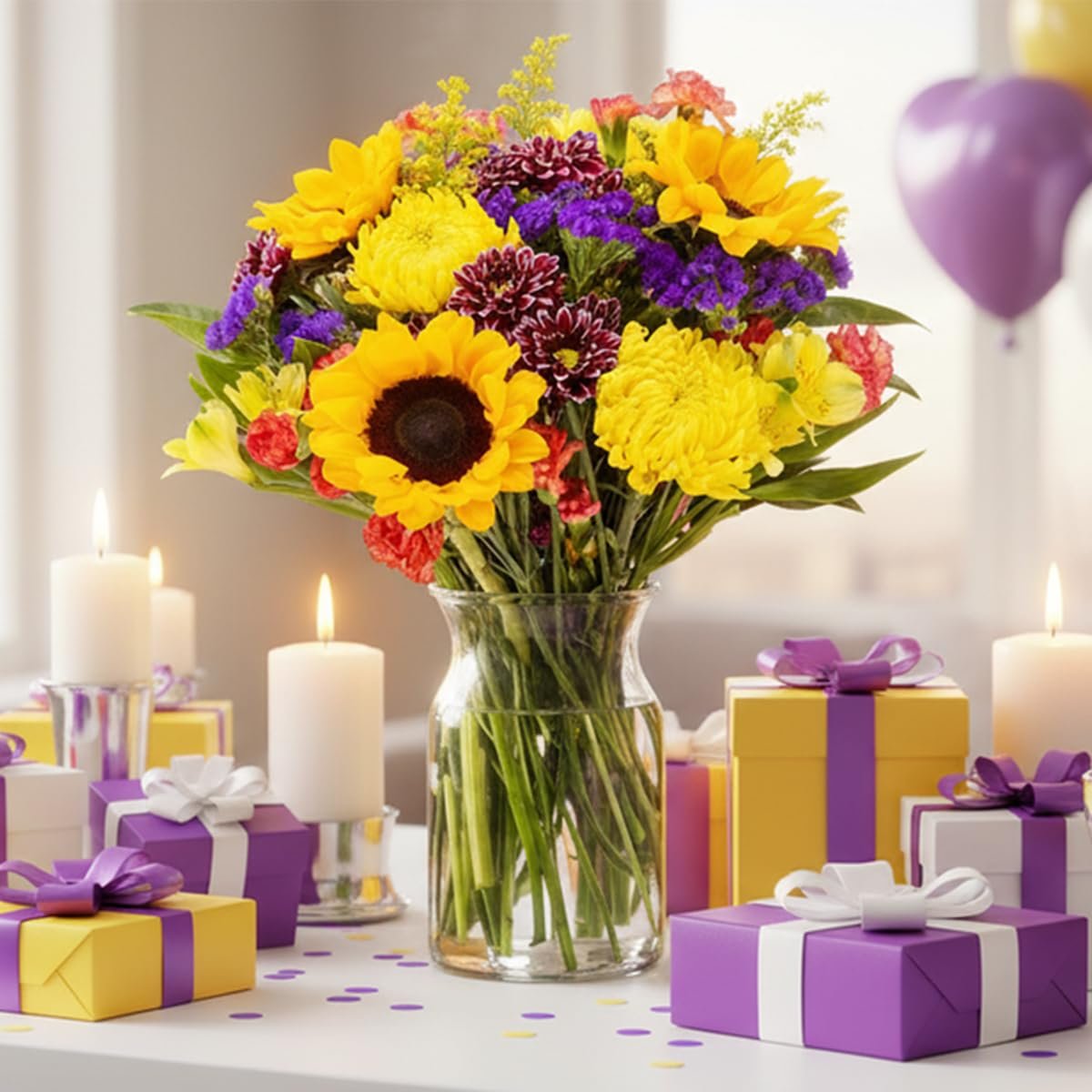 Benchmark Bouquets - Flowering Fields Sunflower Bouquet - Fresh Flowers for Delivery - Real Flowers in a Vase - Birthday Flowers for Women - Congratulations Gift (Glass Vase Included) - Image 6