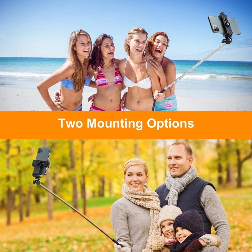 Phone Tripod Mount Adapter/Universal Tripod Cell Phone Holder, Fits Any Smartphone, 1/4" Standard Screw, Rotating Vertical and Horizontal, Compatible with iPhone, Samsung, Selfie Stick, Monopod - Image 7