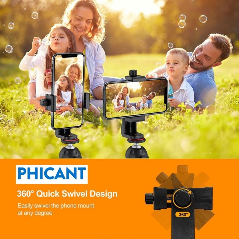 Phone Tripod Mount Adapter/Universal Tripod Cell Phone Holder, Fits Any Smartphone, 1/4" Standard Screw, Rotating Vertical and Horizontal, Compatible with iPhone, Samsung, Selfie Stick, Monopod - Image 4