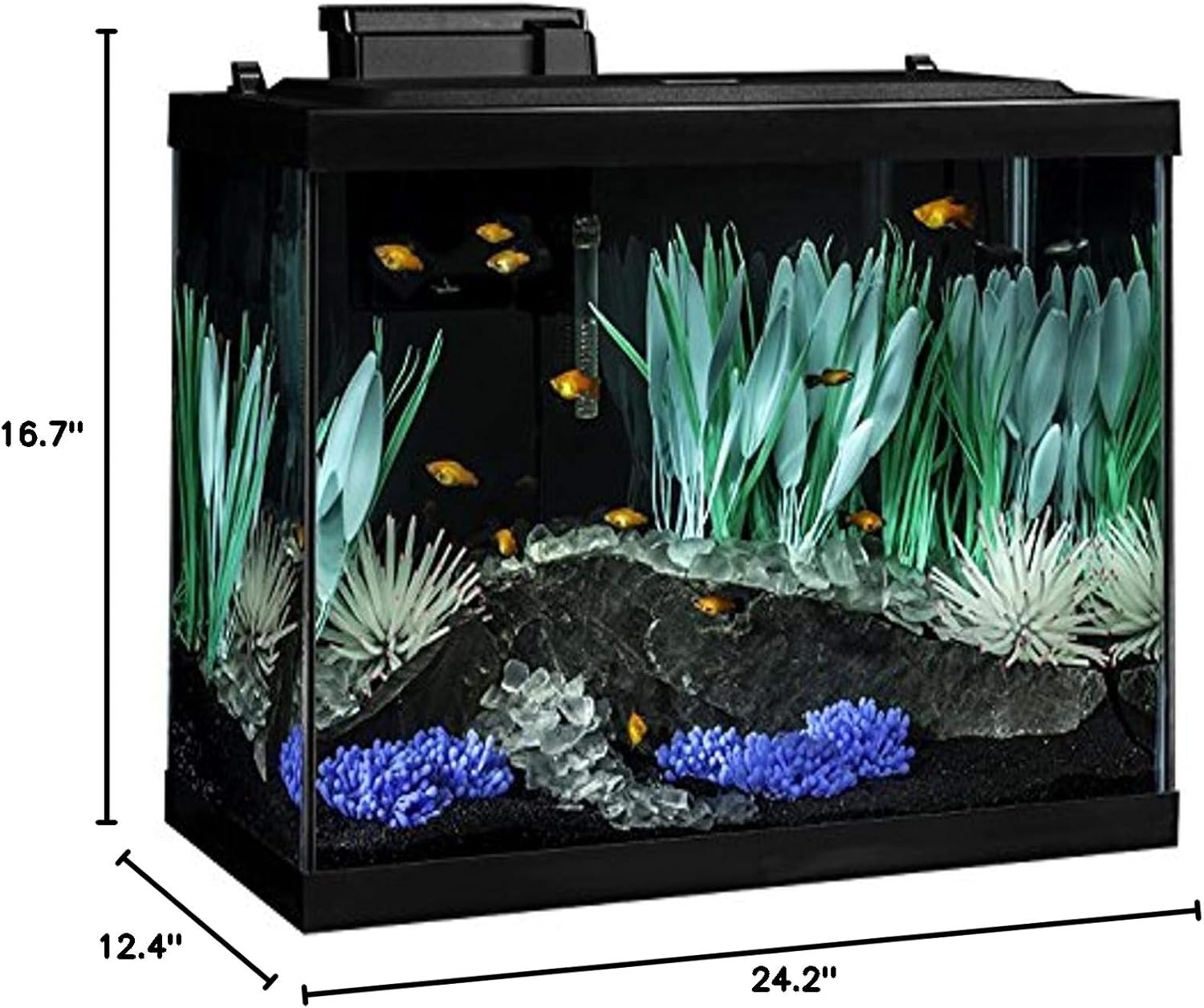 Tetra ColorFusion Aquarium 20 Gallon Fish Tank Kit, Includes LED Lighting and Decor - Image 3