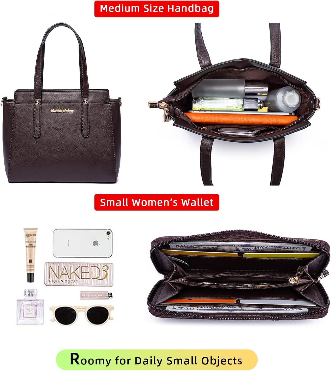 Montana West 3PCS Purses for Women Tote Bag and Wallet Set Shoulder Satchel Handbags - Image 5