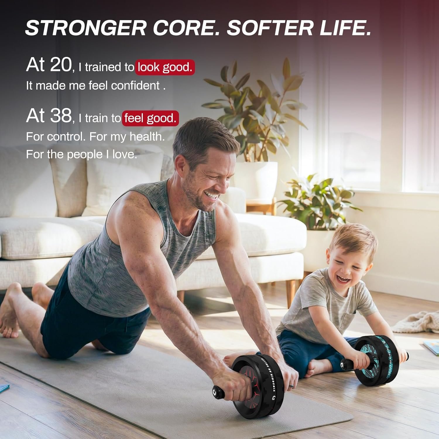 VINSGUIR Ab Roller Wheel, Abs & Core Workout Equipment for Home Gym with Knee Pad Accessories, Abdominal Wheel for Full-body Strength Training - Image 6