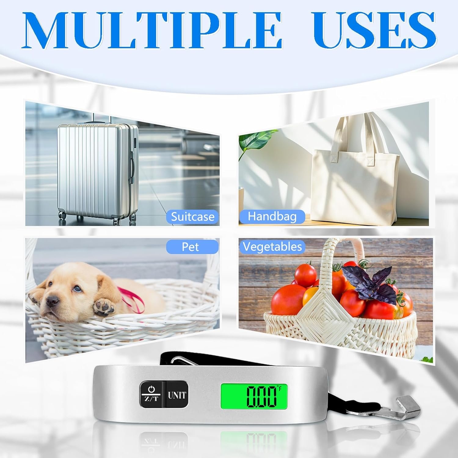 Luggage Scale, 110lb Luggage Weight Scale with 4 Unit Switching Functions&LED Display, Luggage Scale Travel Digital for Weighing Luggage, Backpacks, Packages and Markets - Image 3