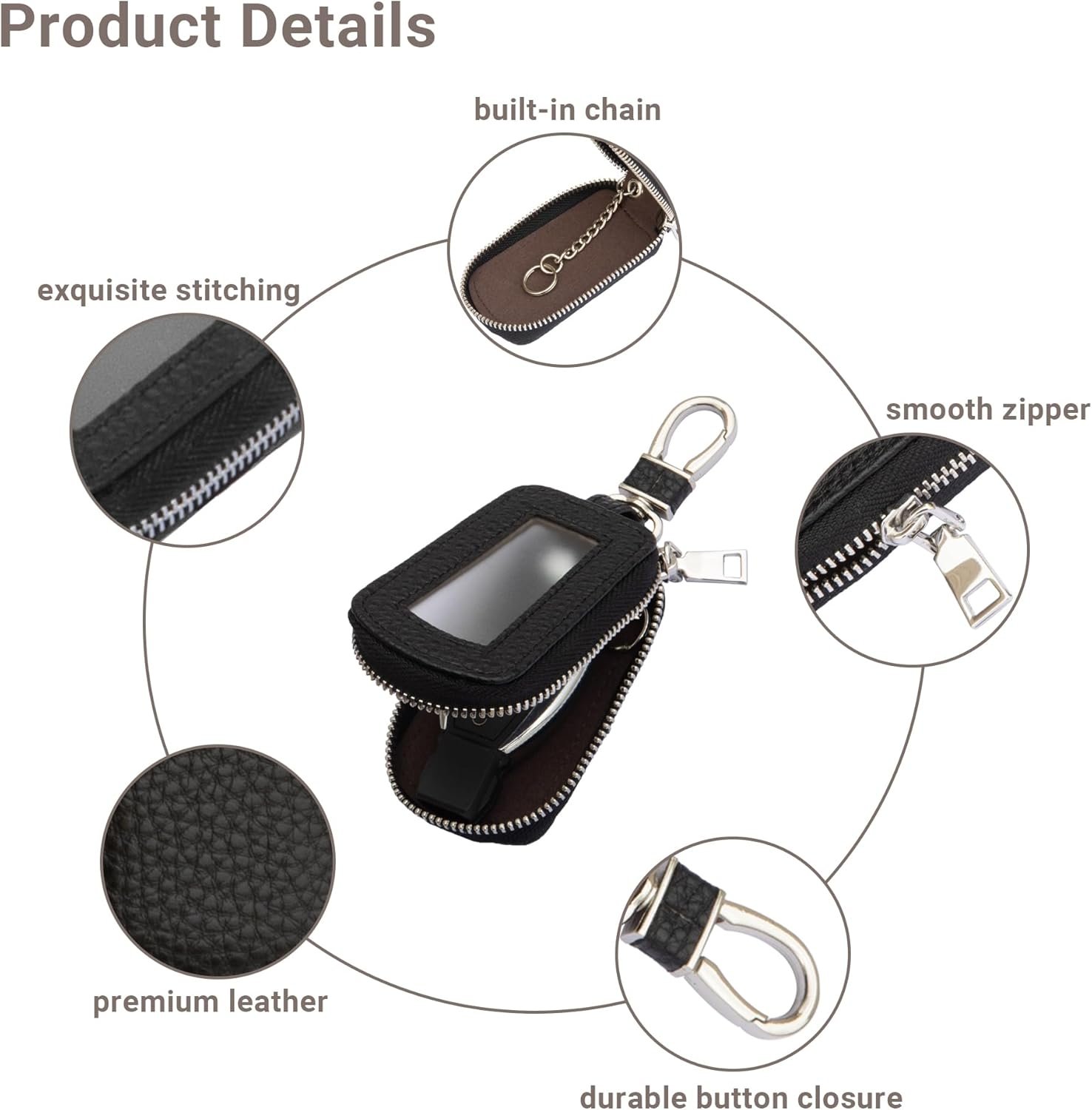 Yuoyar Premium Leather Key Fob Case - Universal Car Key Holder - Image 6