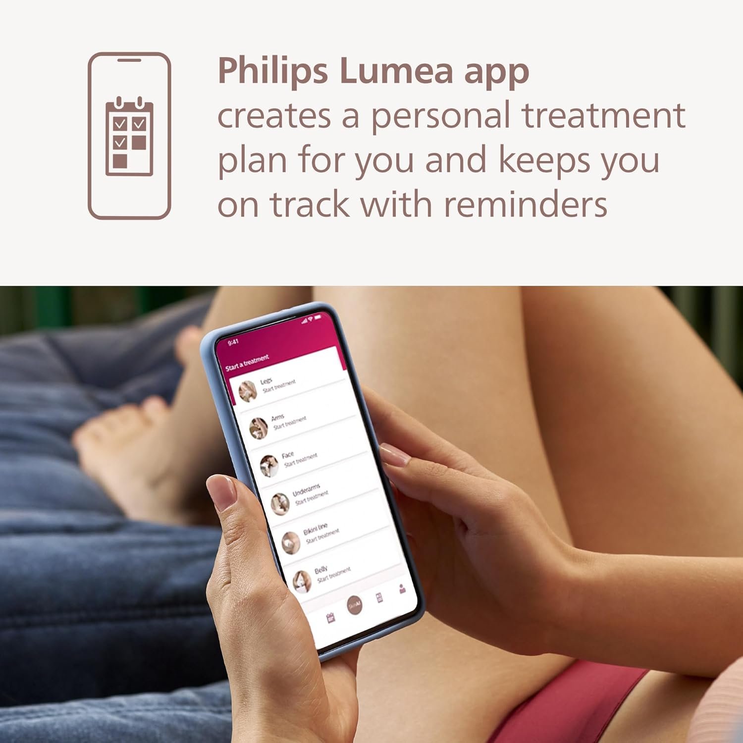 Philips Lumea 9000 Series IPL Hair Removal Device, Visible Permanent Laser Hair Reduction Done at Home, for Women & Men, SenseIQ Technology, 4 Attachments for Body, Face, Bikini & Underarms, BRI984/03 - Image 10