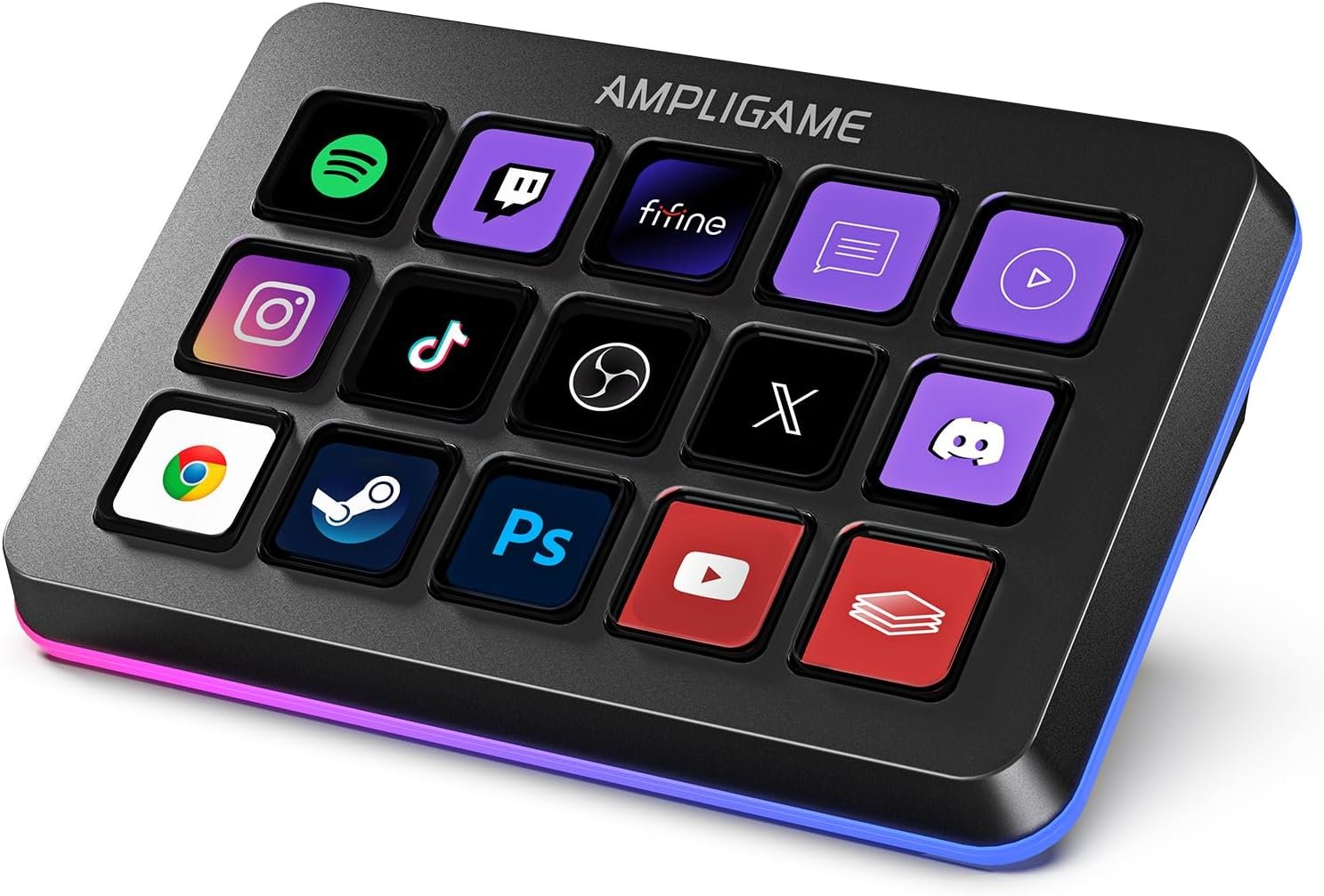 FIFINE AmpliGame Stream Controller with 15 Macro Keys, Streaming Keyboard with Trigger Actions in OBS/Twitch/YouTube/Streamlabs, Shortcut Buttons Keypad Works with Mac and PC-D6 - Image 2
