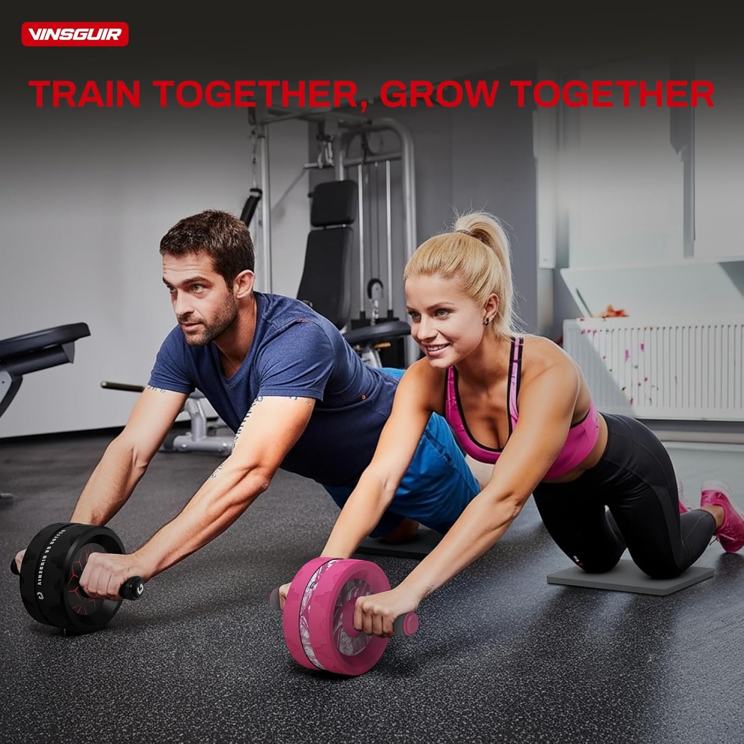 VINSGUIR Ab Roller Wheel, Abs & Core Workout Equipment for Home Gym with Knee Pad Accessories, Abdominal Wheel for Full-body Strength Training - Image 7