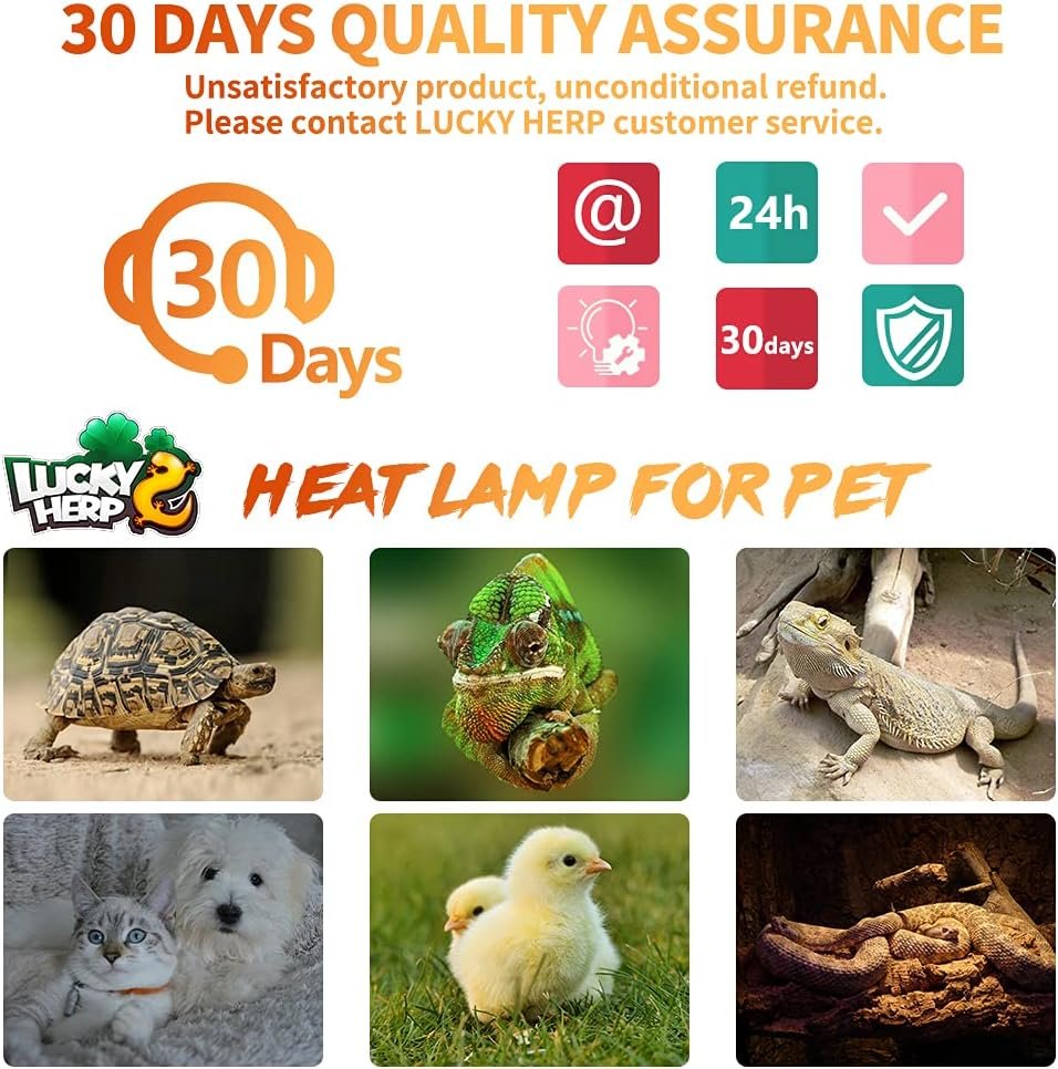 LUCKY HERP 150W Ceramic Heat Emitter, Reptile Heat Bulbs, Ceramic Heat Lamp for Reptiles, Amphibian, Chicken, Dog, Cat (2-Pack) - Image 8