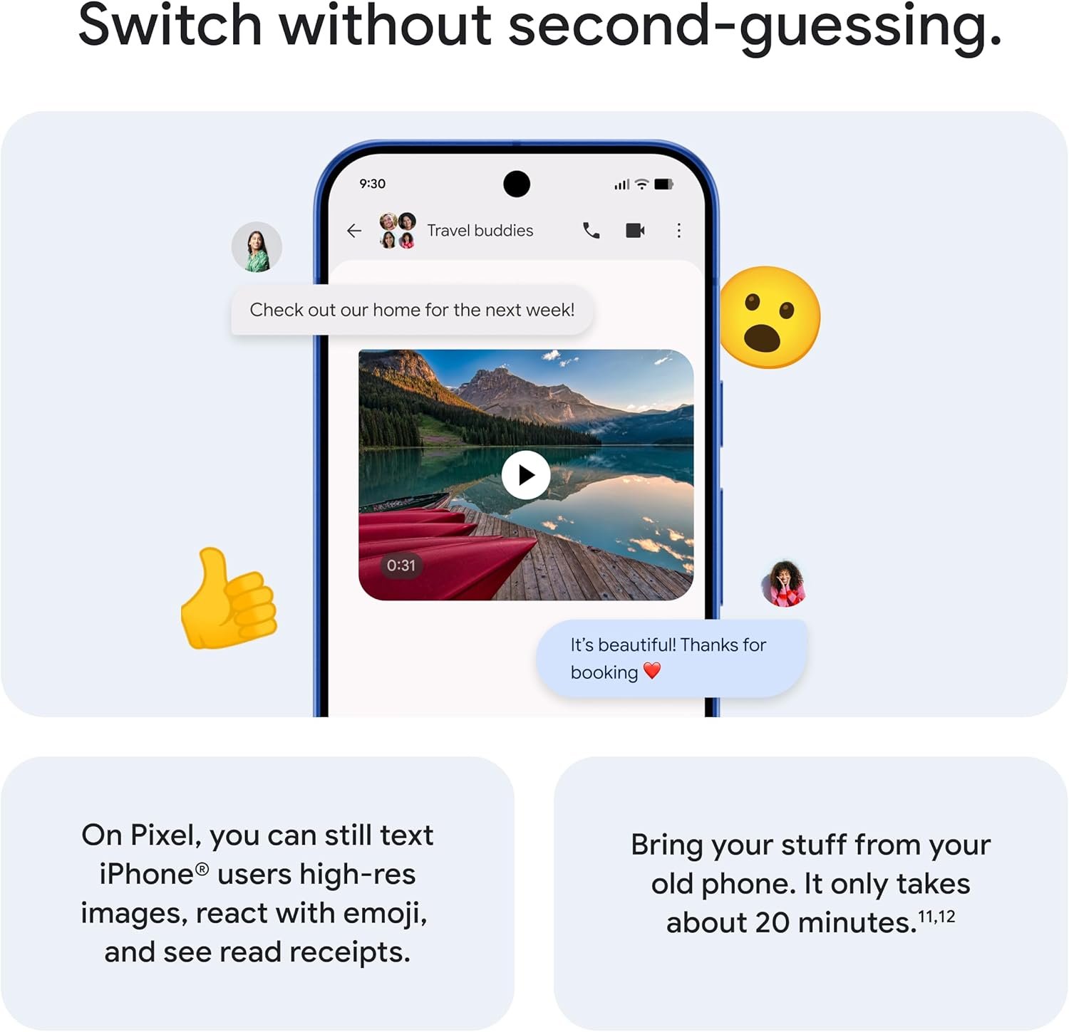 Google Pixel 10 - Unlocked Android Smartphone - Gemini AI Assistant, Advanced Triple Rear Camera, Fast-Charging 24+ Hour Battery, and 6.3" Actua Display - Indigo - 128 GB (2025 Model) - Image 9