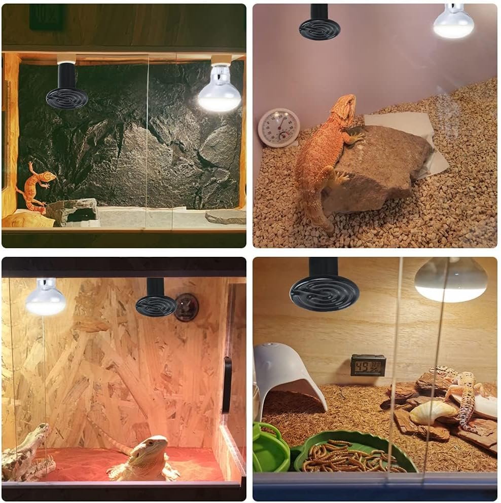 LUCKY HERP 150W Ceramic Heat Emitter, Reptile Heat Bulbs, Ceramic Heat Lamp for Reptiles, Amphibian, Chicken, Dog, Cat (2-Pack) - Image 7