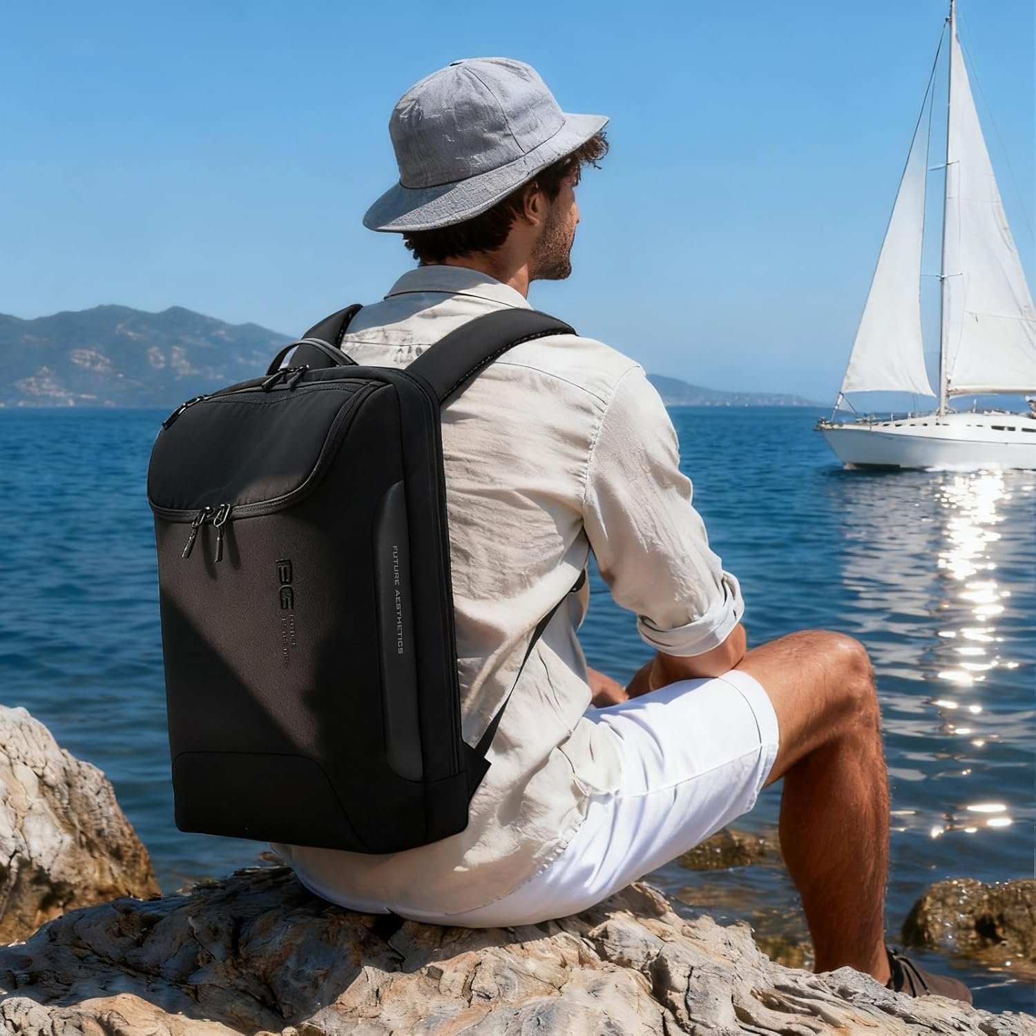 BANGE 15.6 Inch Laptop Backpack for Men and Women, Business Travel Backpack, Waterproof Lightweight Computer Bag for Office, Commuter & Outdoor Sports - Image 3