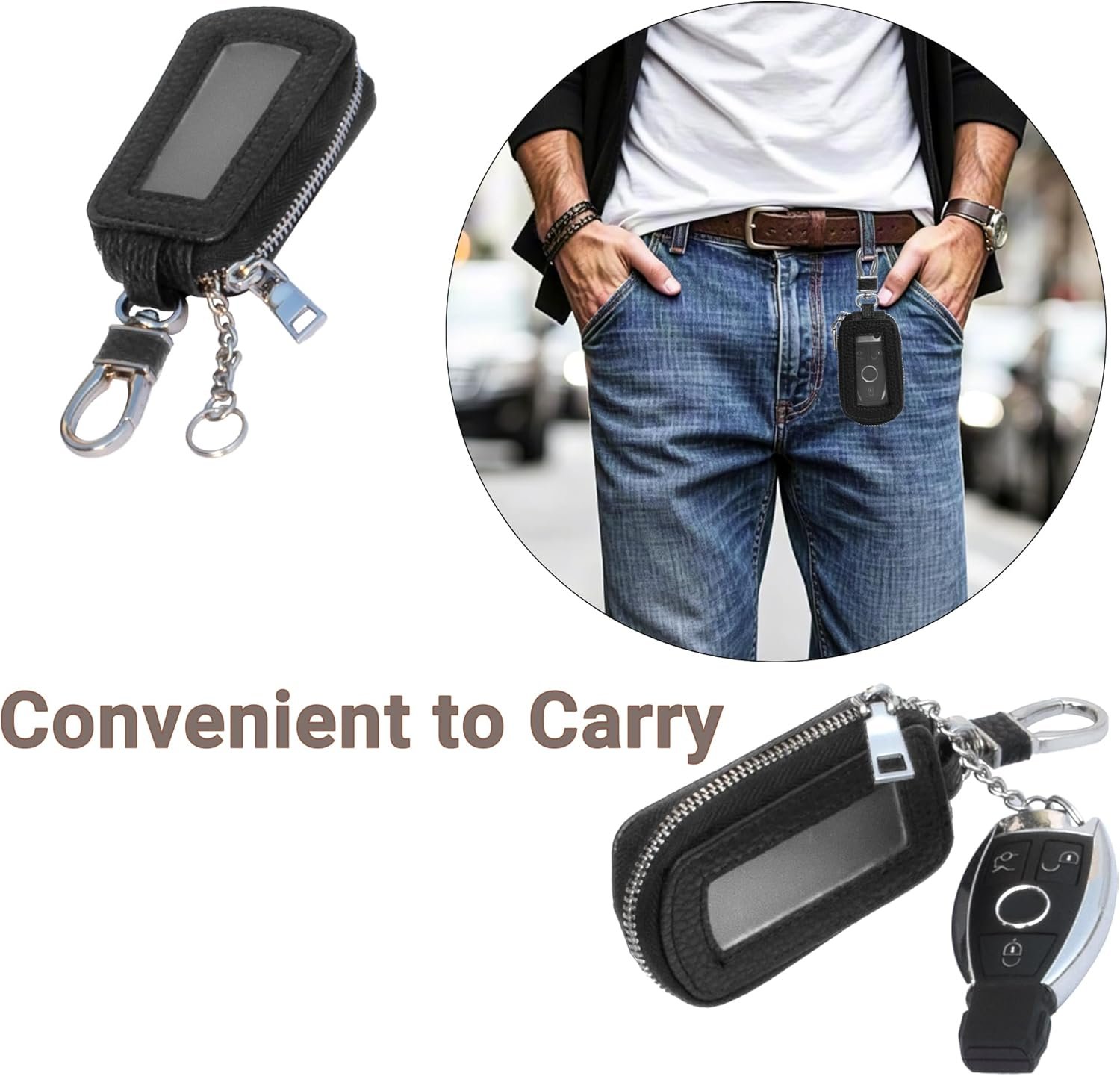 Yuoyar Premium Leather Key Fob Case - Universal Car Key Holder - Image 3