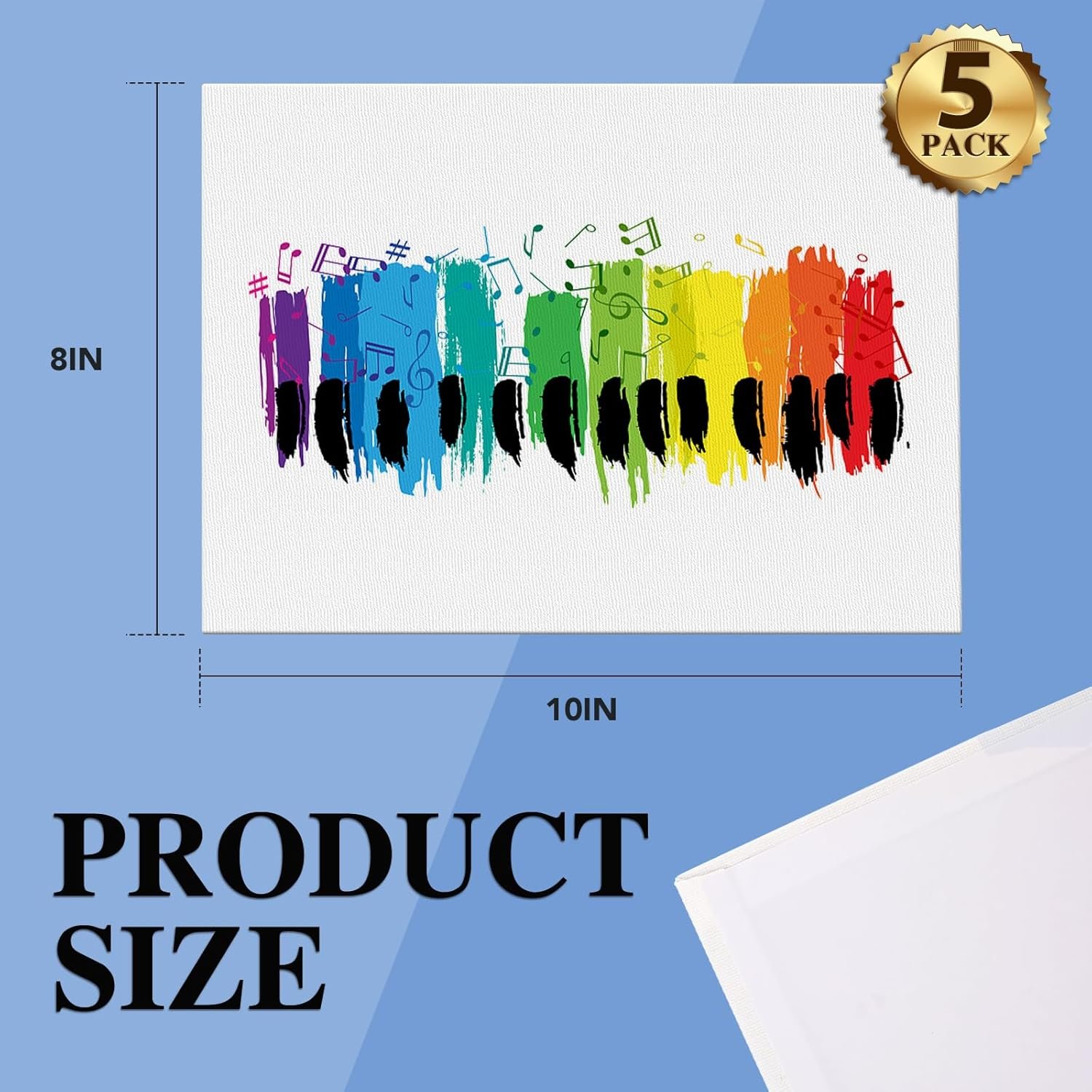 ESRICH Canvas Boards for Painting, 5 Pack Canvases for Painting 8x10 Cotton Primed Acid Free Blank Canvas Panels for Oil Paint, Watercolor, Acrylic Paint, Gouache and Tempera. - Image 3