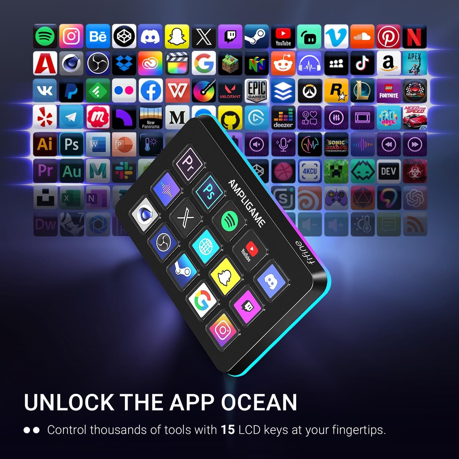 FIFINE AmpliGame Stream Controller with 15 Macro Keys, Streaming Keyboard with Trigger Actions in OBS/Twitch/YouTube/Streamlabs, Shortcut Buttons Keypad Works with Mac and PC-D6 - Image 4