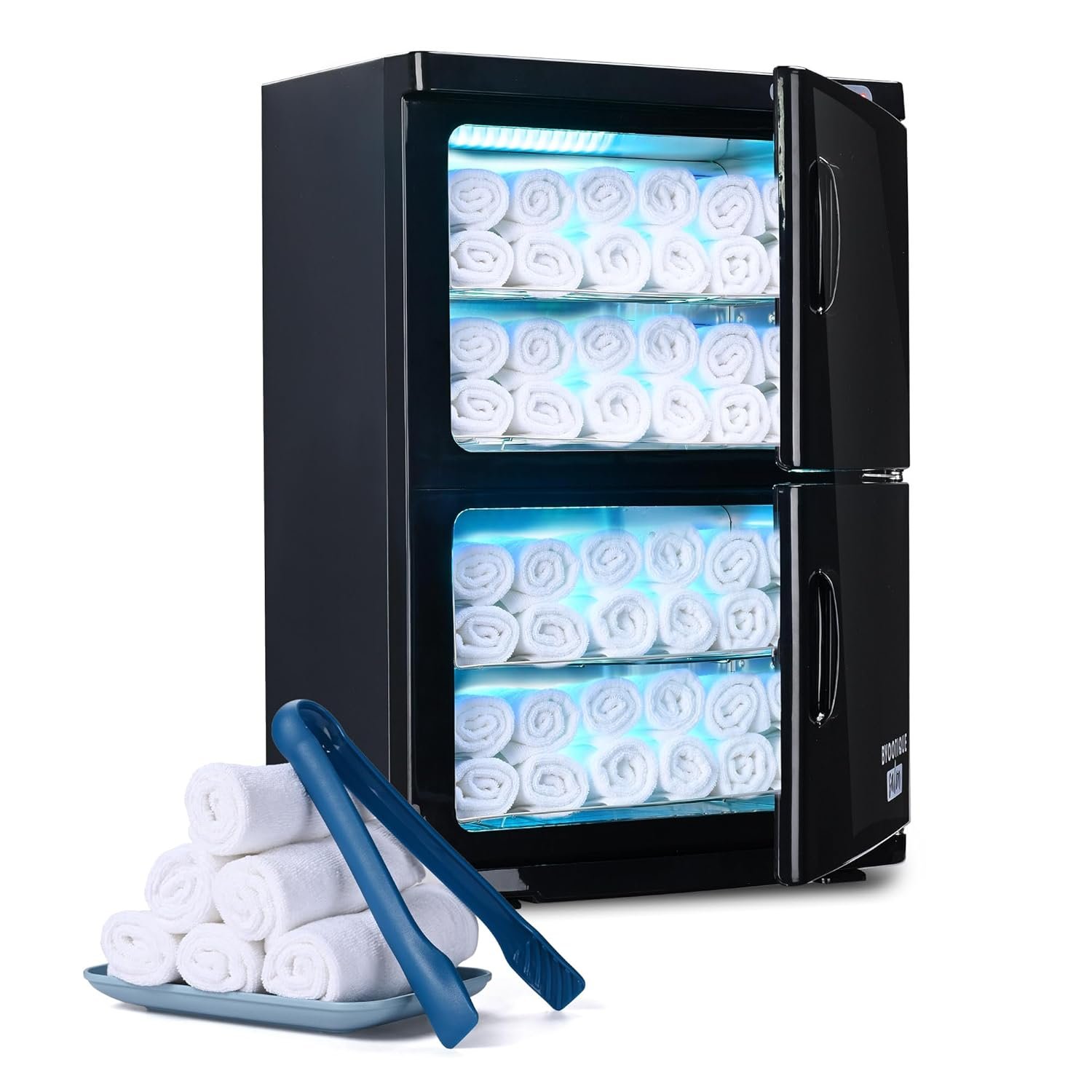 AW BYOOTIQUE Spa Towel Warmer Cabinet for Facial, 46L Extra Large Capacity, 2in1 Professional Black Double Hot Towel Cabinet Heater Machine for Beauty Salon,Barber,Massage,Hair Salon,Estheticians - Image 2