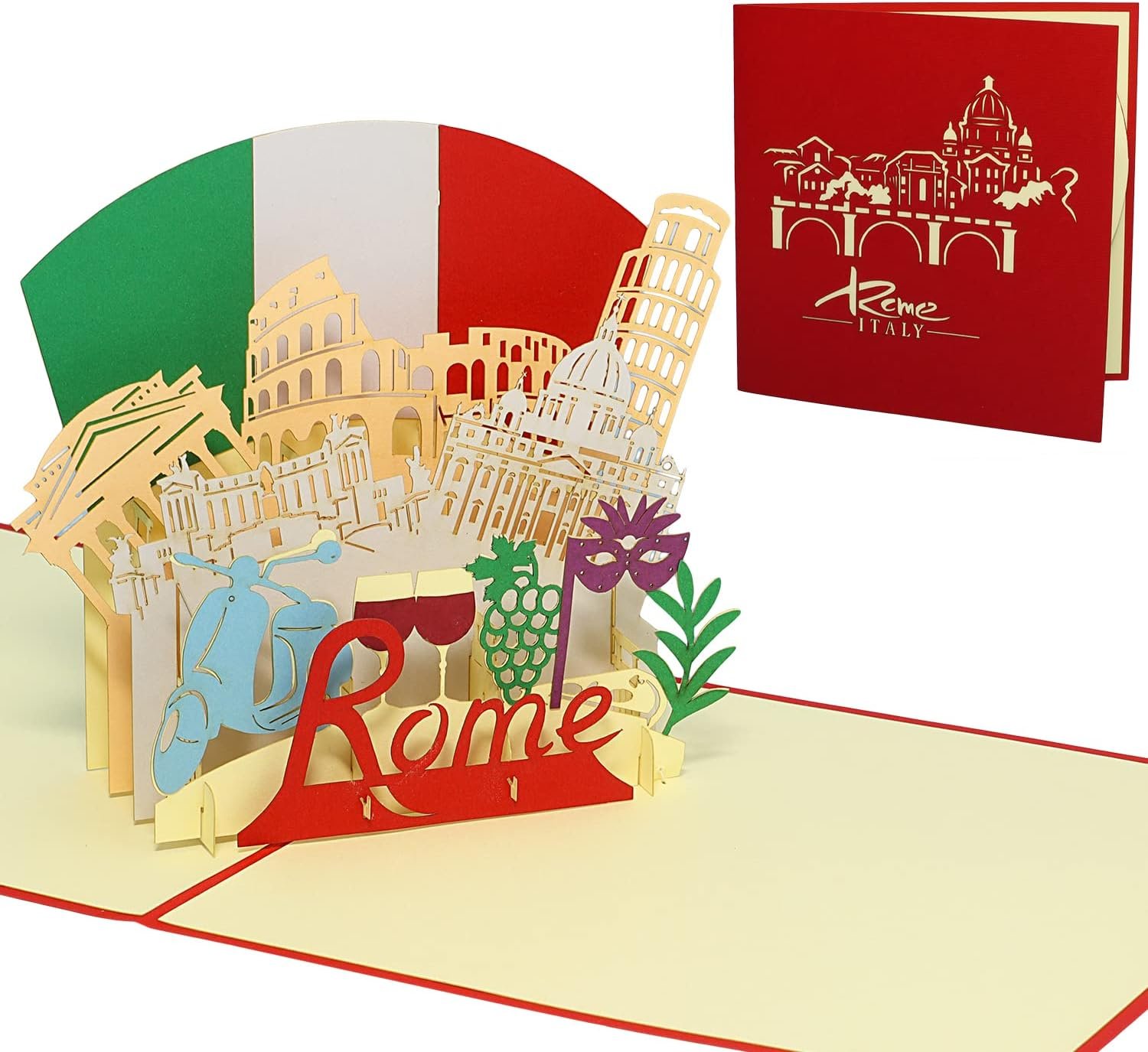 ®, LIN17630, Pop Up Karte Rom, Italien Reisegutschein, Pop Up Karte Italien, POP UP Karten Geburtstag, Pop Up Geburtstagskarte, Geschenkgutschein Städtetrip Grußkarten Italien Rome, N363 - Image 2