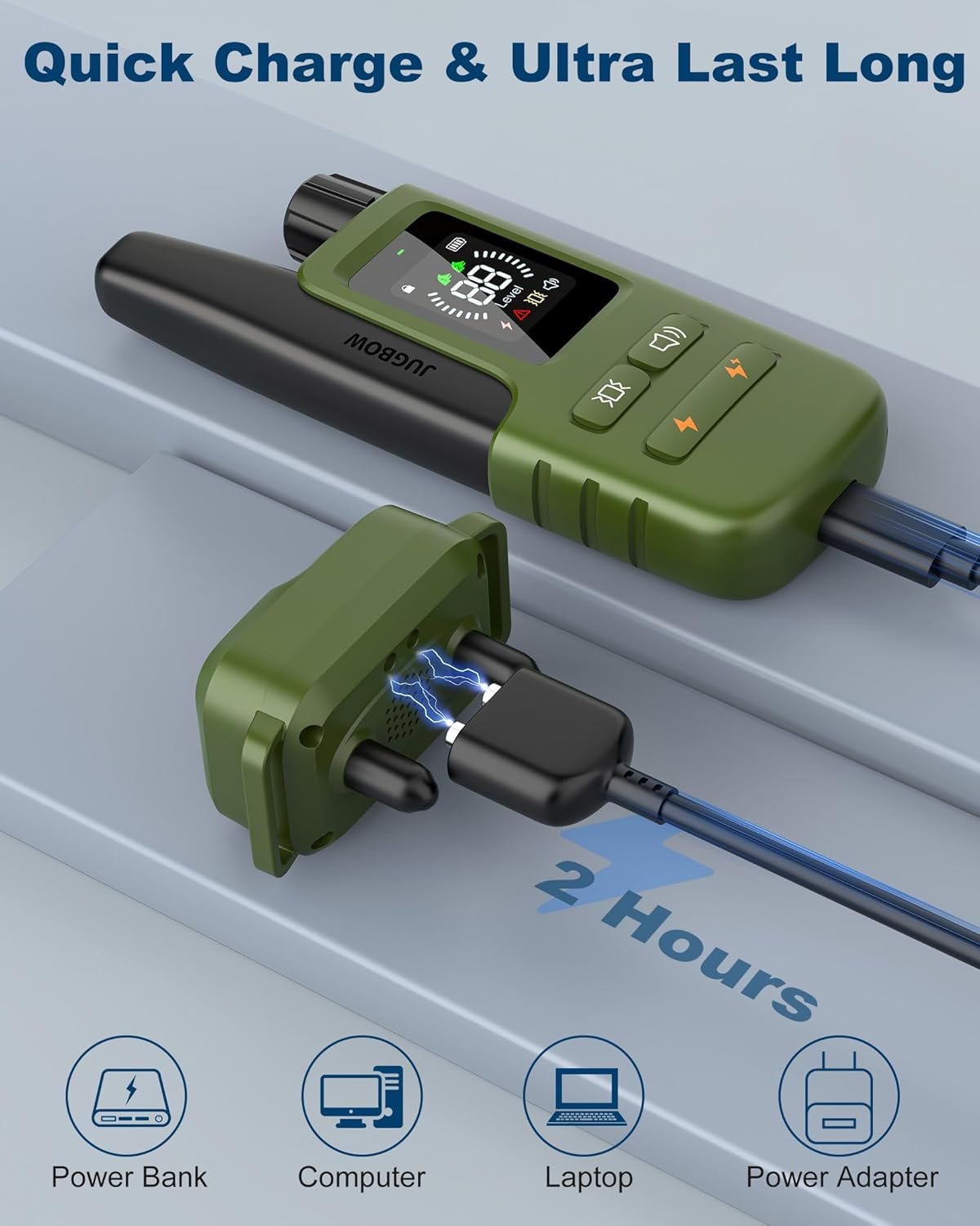 Jugbow Dog Shock Collar - 4200FT Dog Training Collar with Remote Innovative IPX7 Waterproof with 4 Training Modes, Rechargeable E-Collar for All Breeds - Image 7