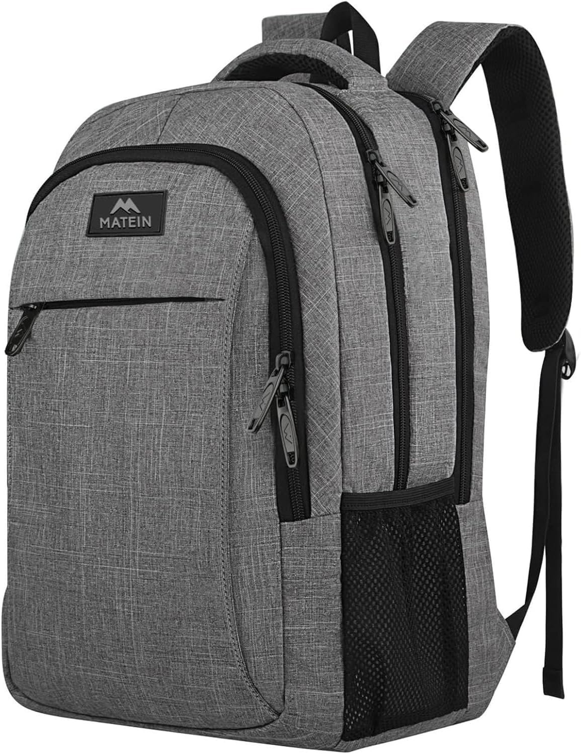 MATEIN Travel Laptop Backpack, Business Anti Theft Slim Sturdy Laptops Backpack Personal Item Bag, Water Resistant College School Computer Bag Gift for Men & Women Fits 15.6 Inch Notebook, Grey - Image 2
