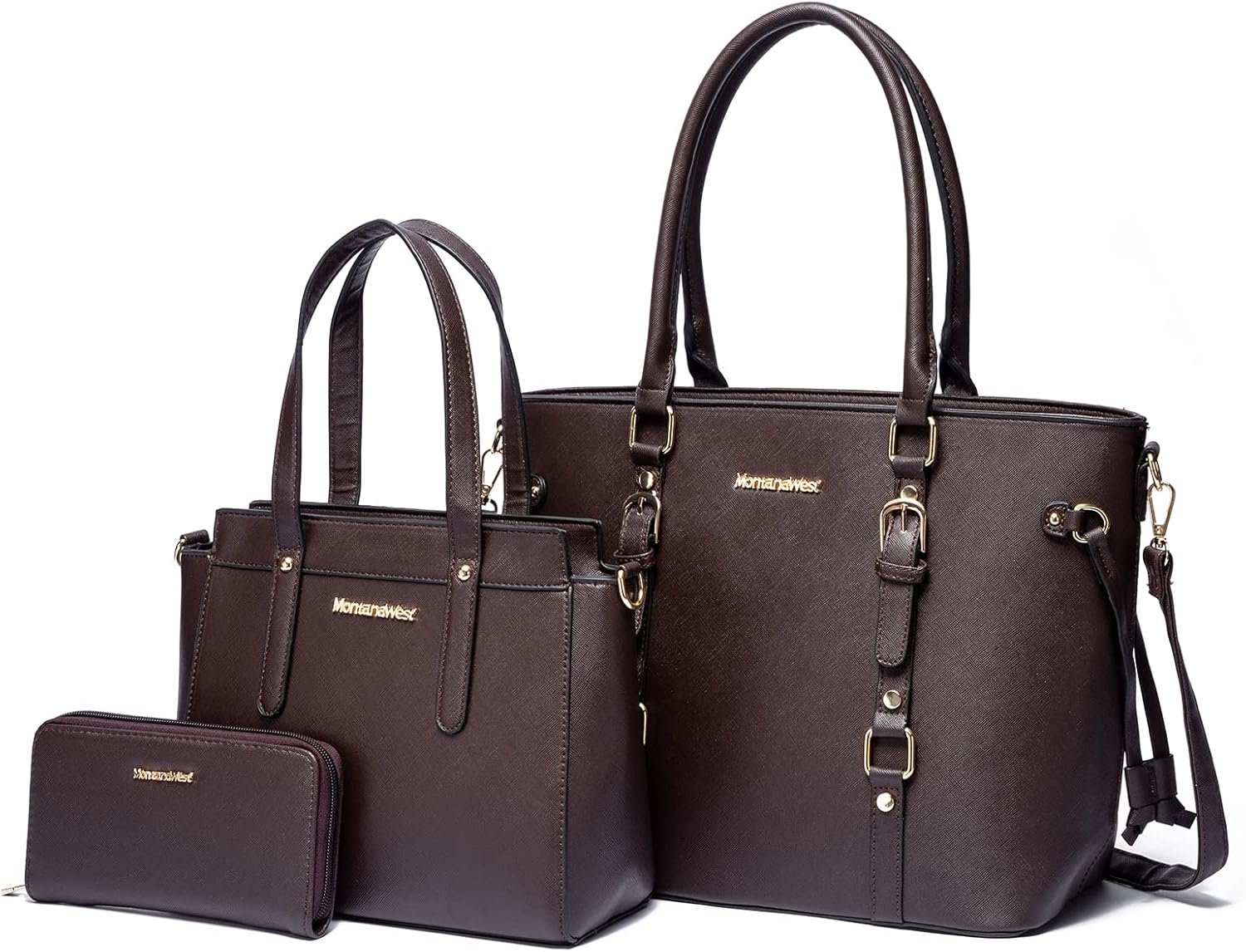 Montana West 3PCS Purses for Women Tote Bag and Wallet Set Shoulder Satchel Handbags - Image 2