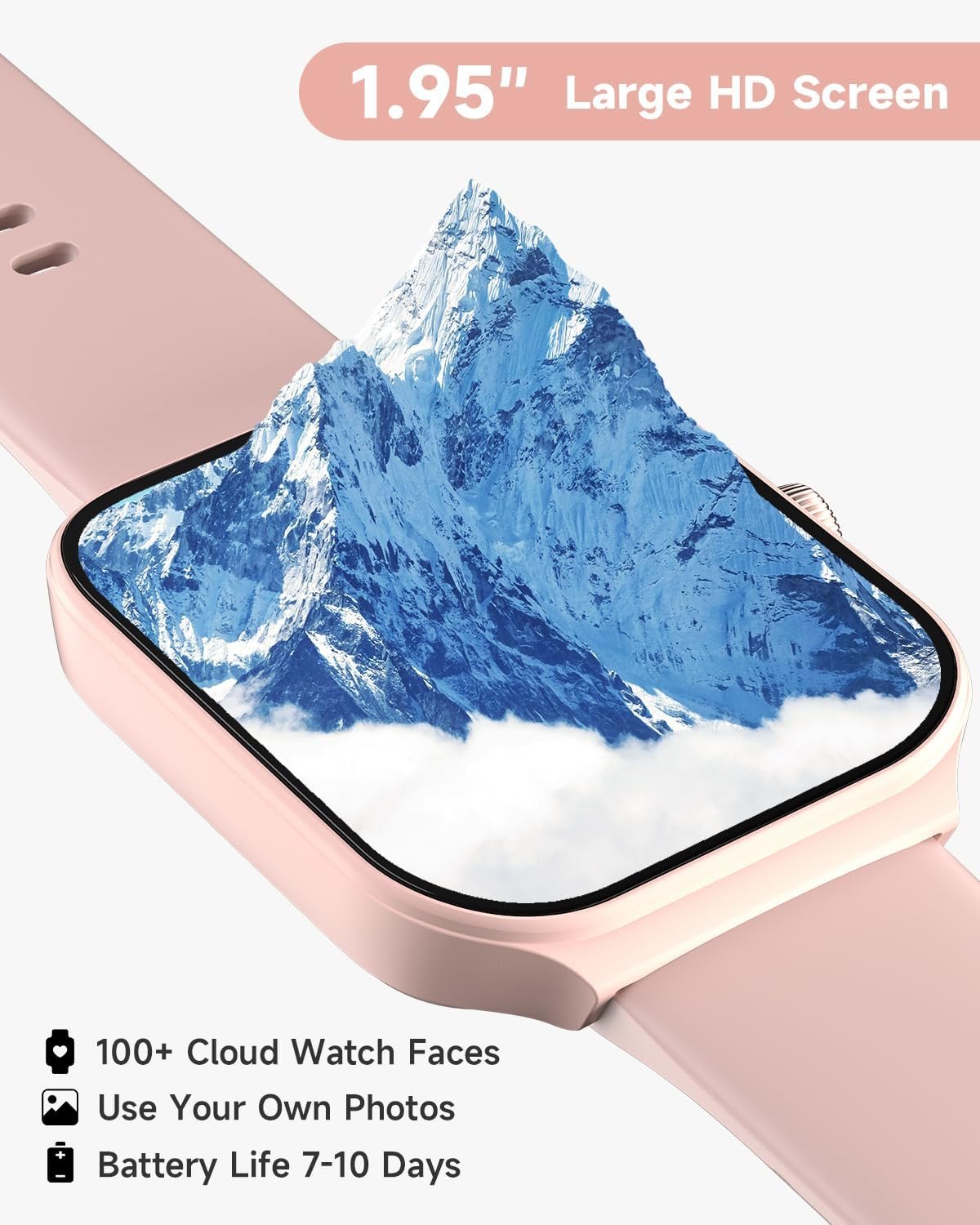 TOOBUR Smart Watch for Women Alexa Built-in, 1.95" Fitness Tracker with Answer/Make Calls, IP68 Waterproof/Heart Rate/Sleep Tracker/100 Sport Modes, Fitness Watch Compatible Android iOS - Image 5