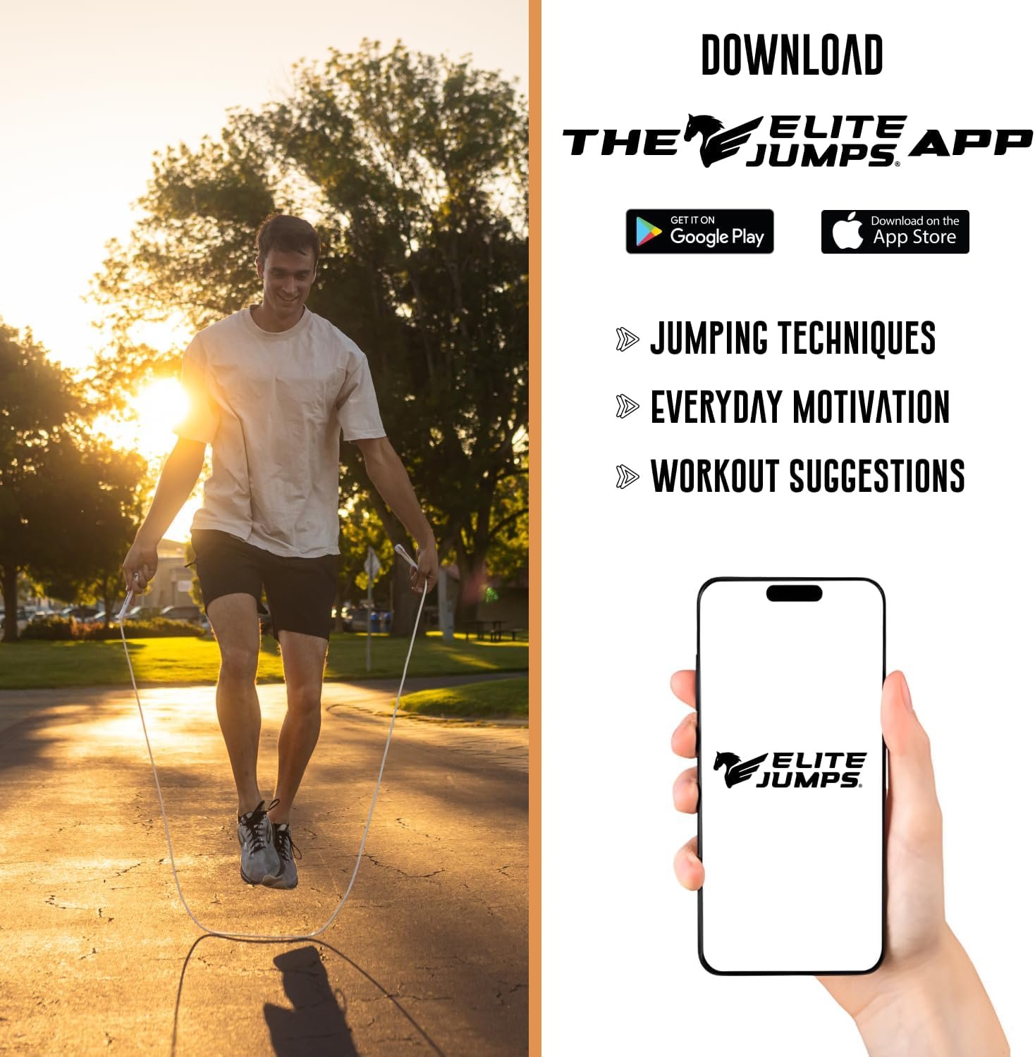 Elite Jumps Core Jump Rope - Indoor/outdoor adjustable jump rope for Training and Fitness PVC Skip Rope for Fitness - Unbreakable Handles with Tangle-Free Jumping Rope for Workout - Image 7